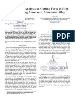 Modeling and Analysis On Cutting Force in High Speed Milling Aeronautic Aluminum Alloy