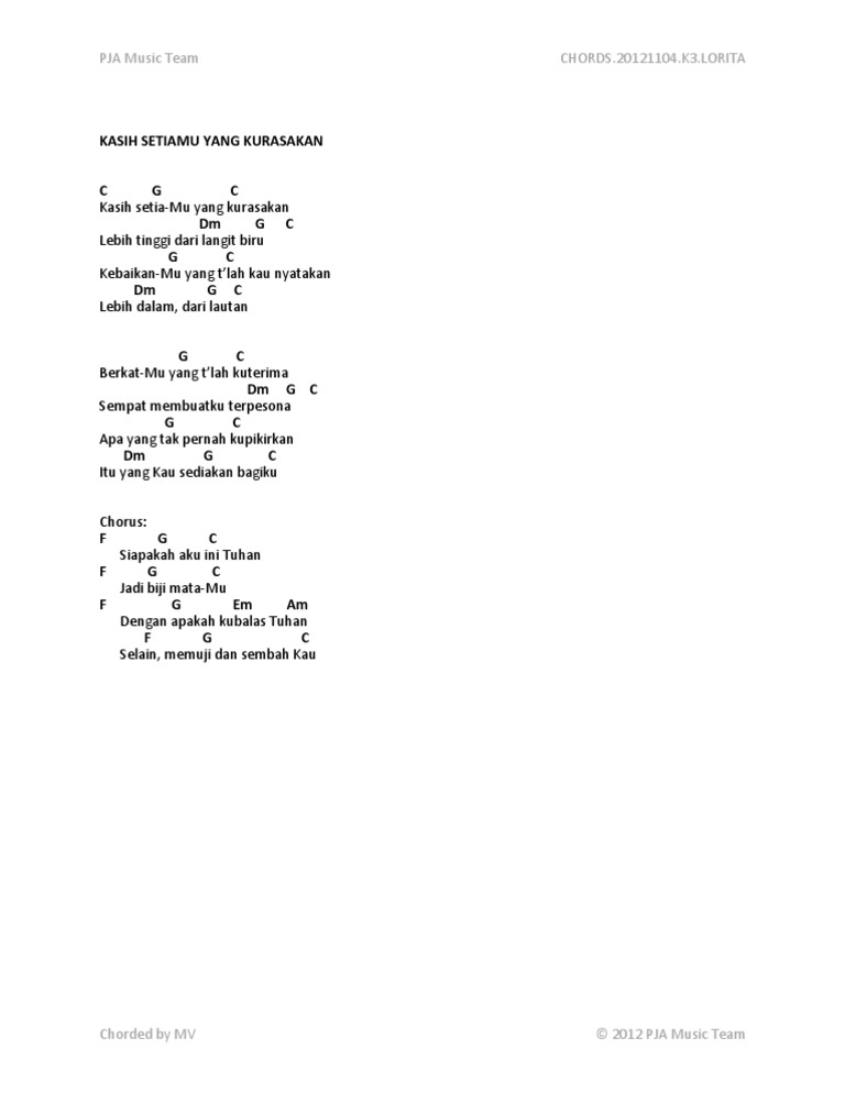 Kasih Setiamu Yang Kurasakan