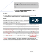 Approved and Unapproved Abbreviations For Medical Records