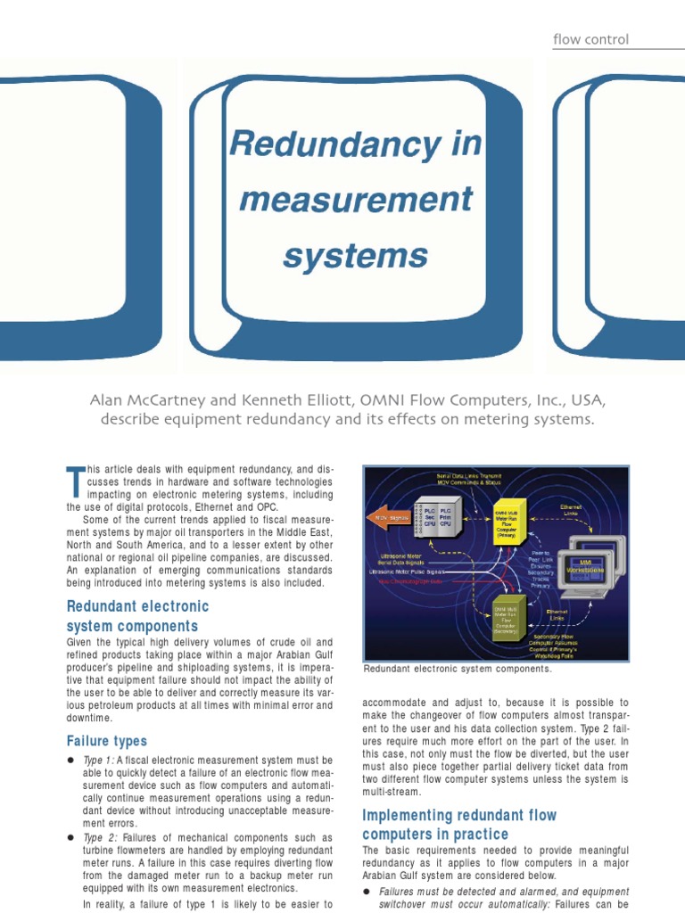 Redundancy in Measurement Systems | PDF | Scada | Flow Measurement