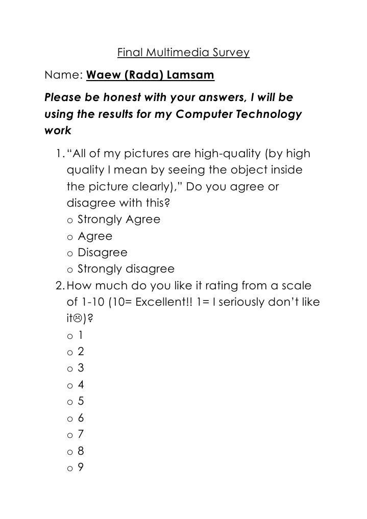 Multimedia Survey Feedback Form | PDF | Communication | Computing And ...