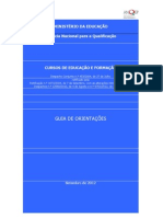 Cursos de Educação e Formação: guia de orientações