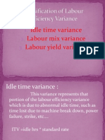 Idle Time Variance Labour Mix Variance Labour Yield Variance