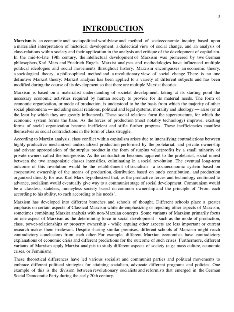 The Marxist Theory Of Over Accumulation And Crisis Response
