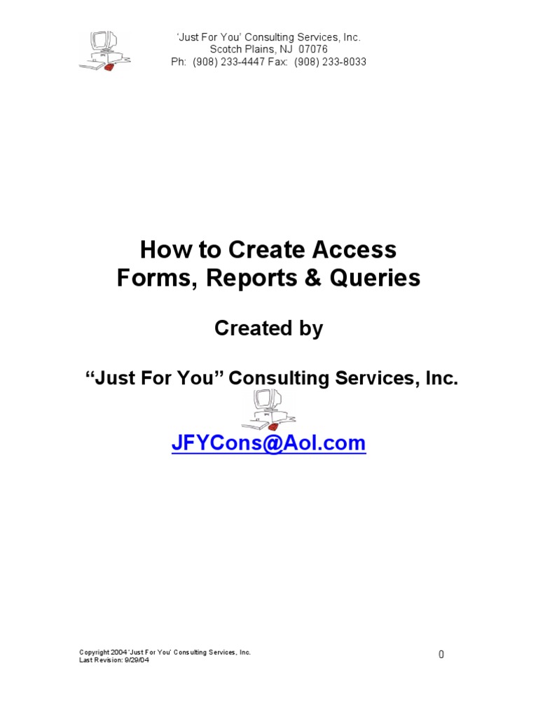 How To Create An Access Form-Report-Query | PDF | Typefaces | Microsoft ...