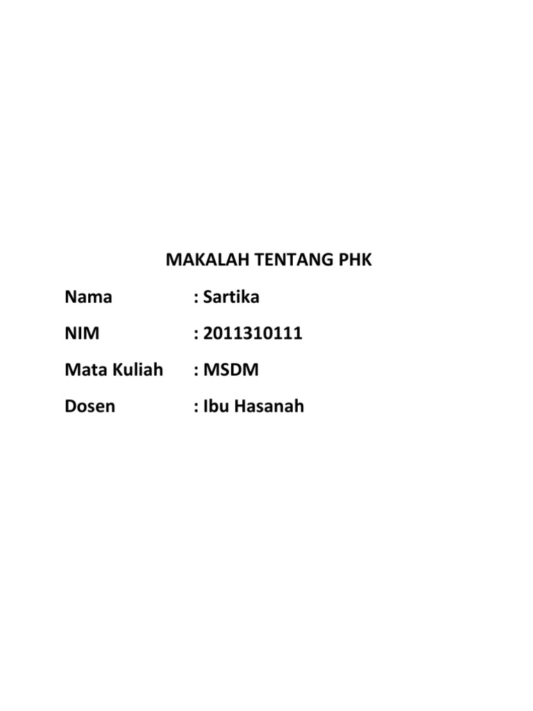 Makalah Tentang Phk Docx