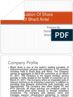 Valuation of Share of Bharti Airtel: Prepare By: Samita Shukla Bharat Vithani