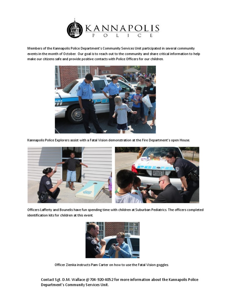Kannapolis Police Community Engagement Events | PDF