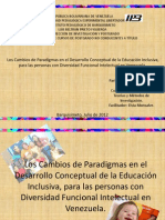 Cambios Paradigmaticos en La Educacion Especial en Venezuela