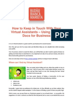 How To Keep in Touch With Your Virtual Assistants - Using Google Docs For Business