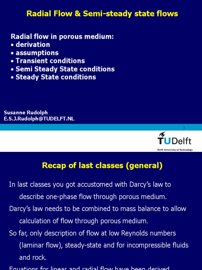 Radial Flow in Porous Media Analysis | PDF | Fluid Dynamics | Porosity