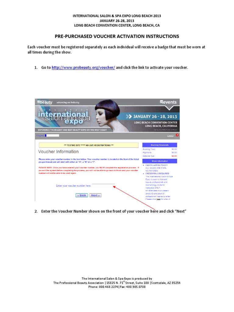 ISSE Long Beach Ticket Activation PDF Business