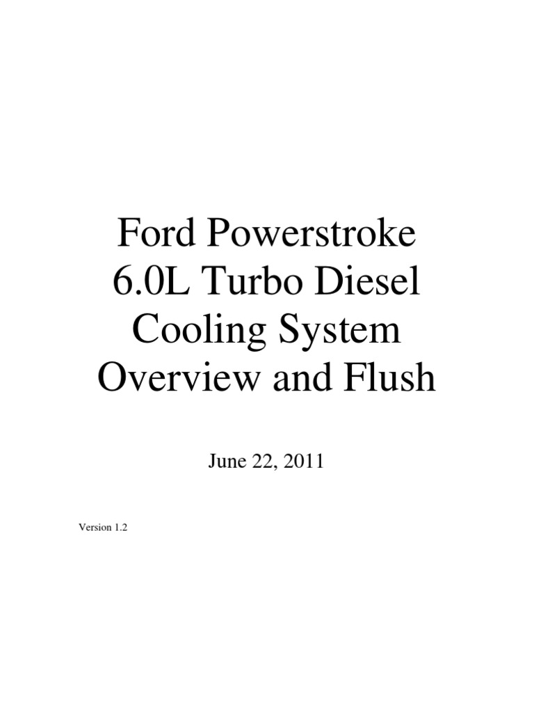 Powerstroke Cooling System Flush PDF Hvac Engine Technology
