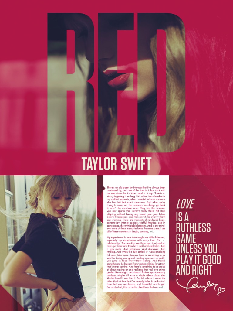 Taylor Swift Red Digital Booklet Taylor Swift Music Industry