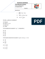 Práctica Adicional Undécimo (Ecuaciones Logarítmicas)