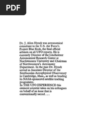 J Allen Hynek The Ufo Experience A Scientific Inquiry 1972 Business Nature