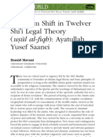 Paradigm Shift in Twelver Shii Legal Theory (Usul Al-Fiqh) Ayatullah Yusef Saanei