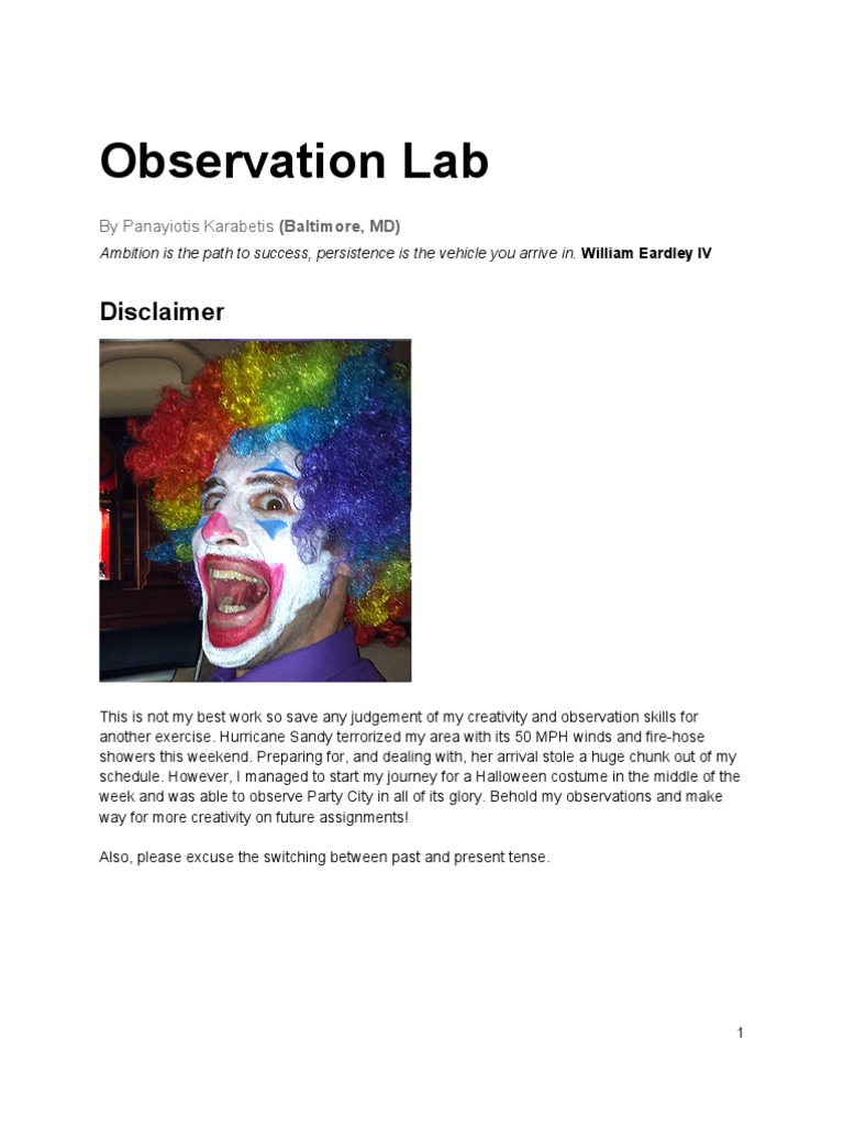 Observation Lab: Disclaimer | PDF | Sales | Business (General)