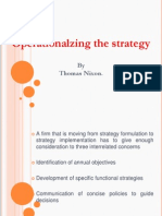Operationalzing The Strategy: by Thomas Nixon