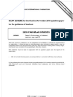 2059 Pakistan Studies: MARK SCHEME For The October/November 2010 Question Paper For The Guidance of Teachers