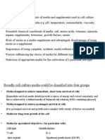 Cell culture media constituents and properties