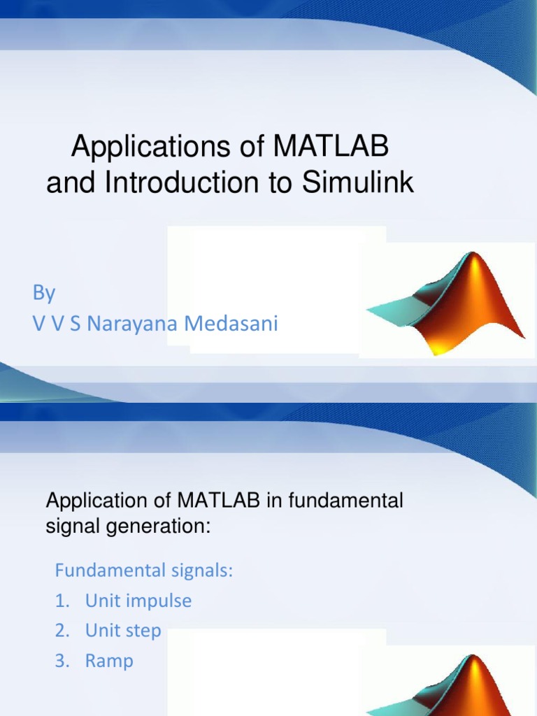 Applications of MATLAB and Introduction To Simulink | Télécharger ...