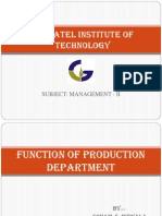 Function of Production Department