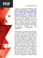 Discurso da secretária Ana Lúcia Gazzola durante homenagem do Ministério Público