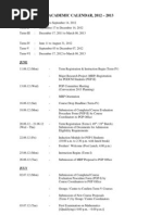 Academic Calendar 2012-13