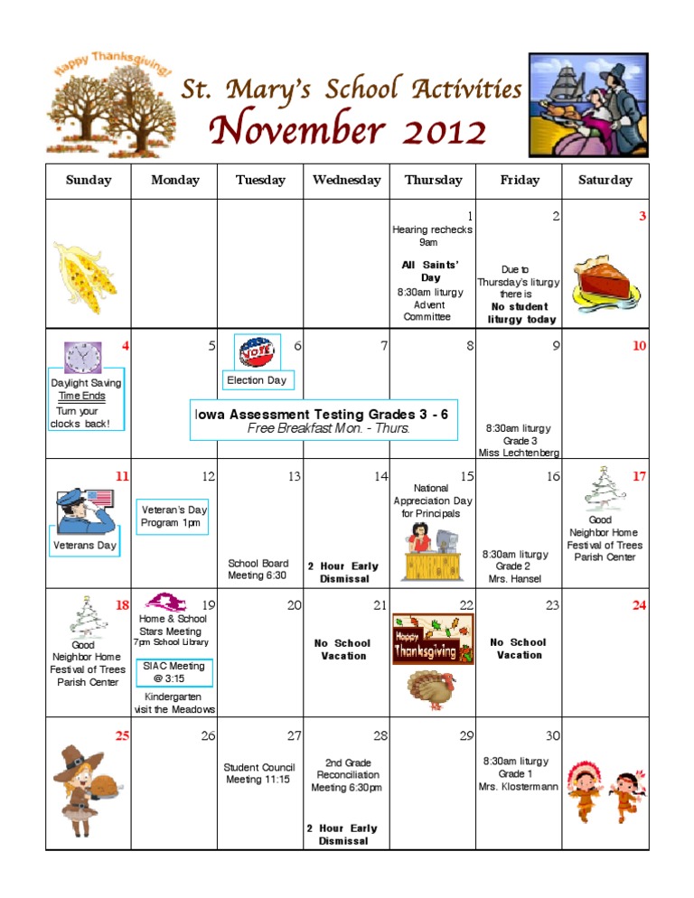 Nov Calendar | PDF | Cooking, Food & Wine