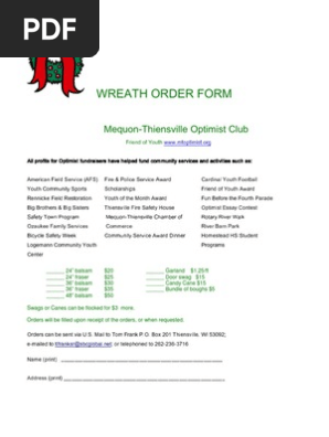 Optimist Wreath Flyer