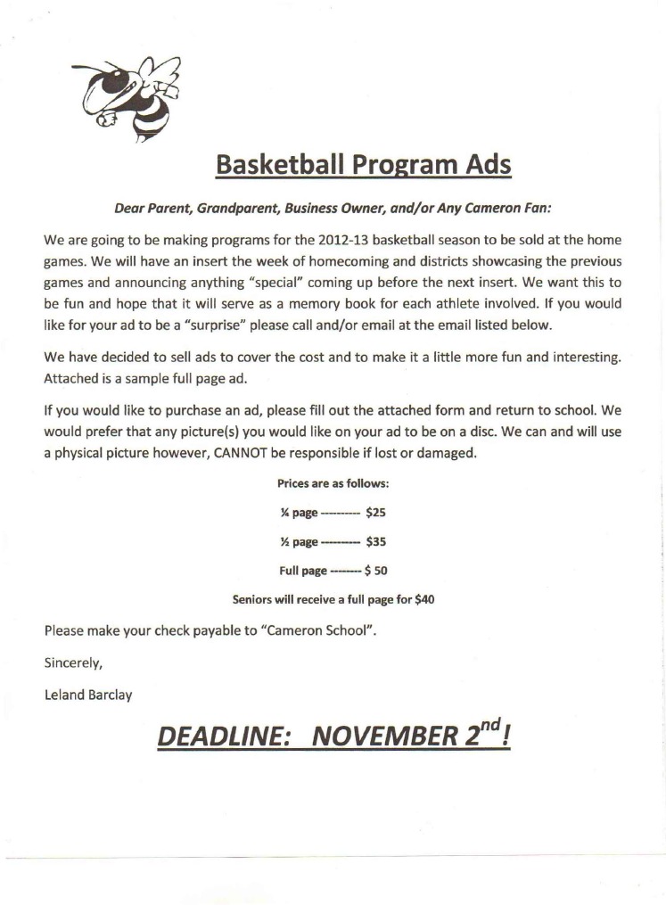 Basketball Program Ad Sales 2012-13 | PDF
