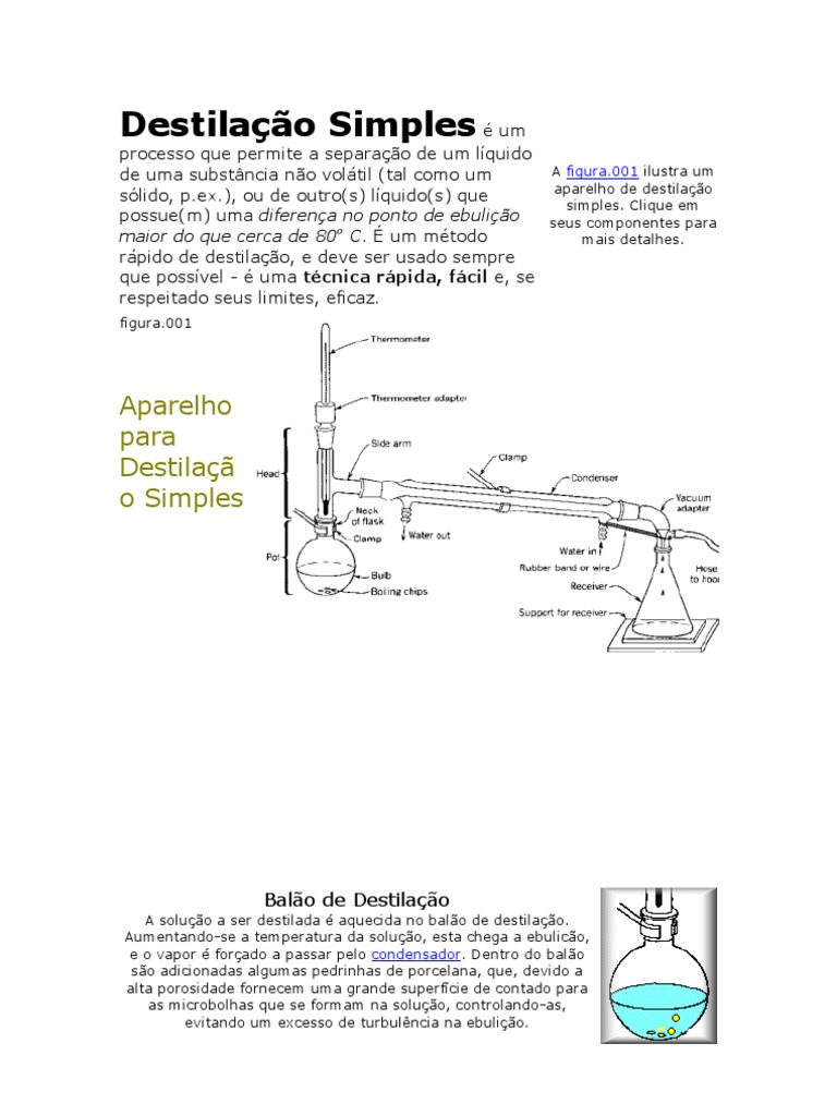 Destilação Simples: Processo e Aplicações | PDF | Destilação | Vapor