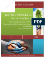 Informe Del Sistema de Gestion Ambiental