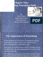 Chapter Nine: Developing Notetaking Skills: By: Sam Wilson Kayleigh Bonner David Bonner Richard Hasenjaeger