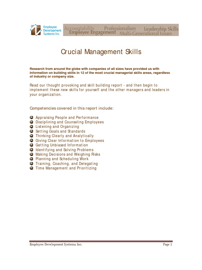 Essential Managerial Skills for Leaders | PDF | Career & Growth