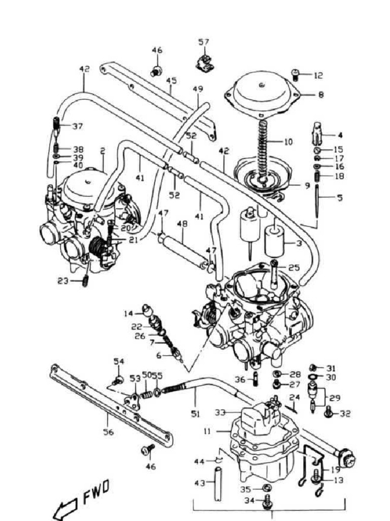 Mikuni Bsw27 Carb Break Down With Totals Listed for Both Carb