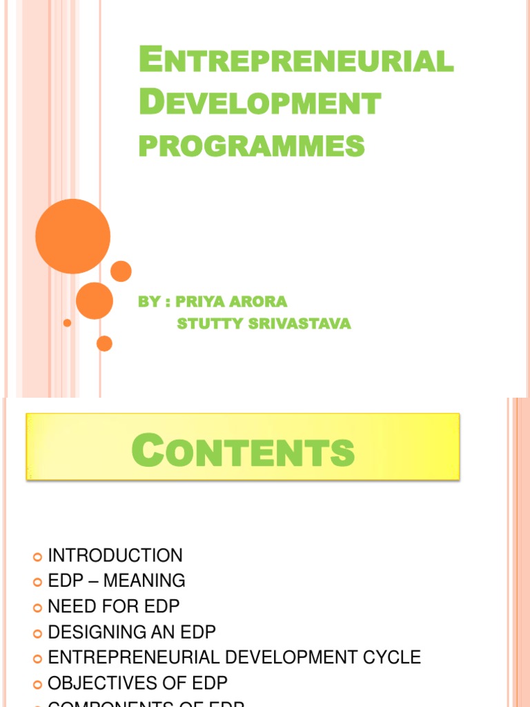 Entrepreneurial Development Programme Pdf Entrepreneurship Motivation