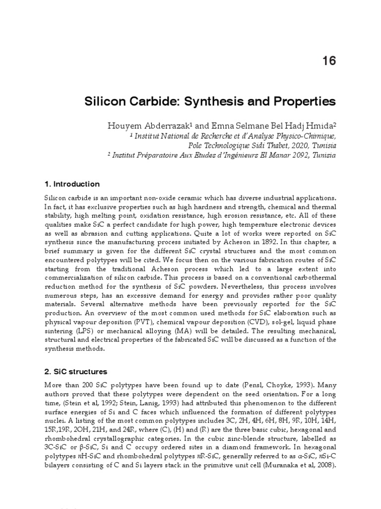 Silicon Carbide Synthesis Overview | PDF | Sintering | Chemical Vapor ...