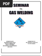 Download Seminar Report on Gas Welding by Rohit Singh Baghel SN111800925 doc pdf