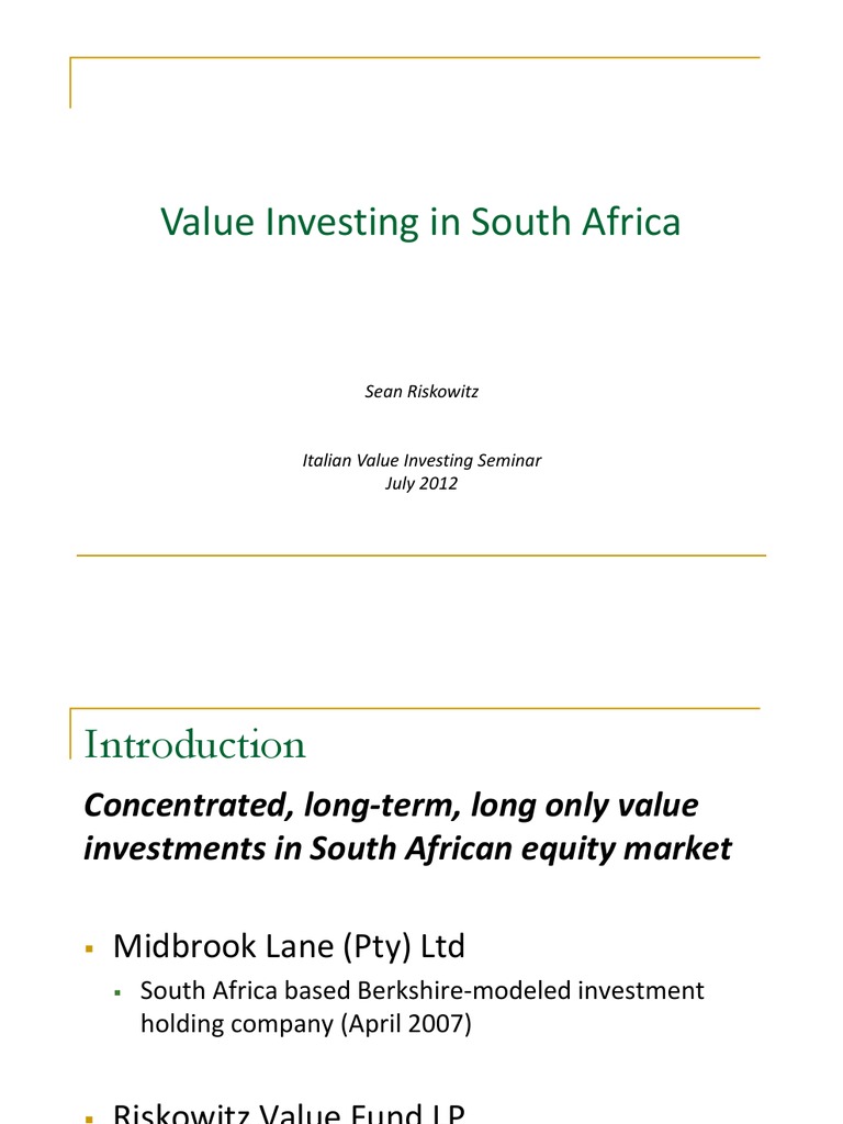 South African Value Investing Insights | PDF | South Africa | Africa