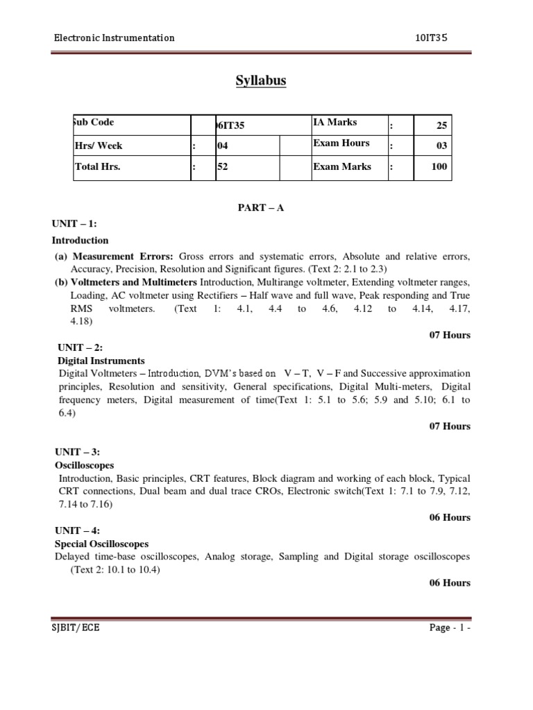 Electronic Instrumentation Overview | PDF | Analog To Digital Converter ...