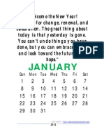 Yearly Quotes Calendar 2012