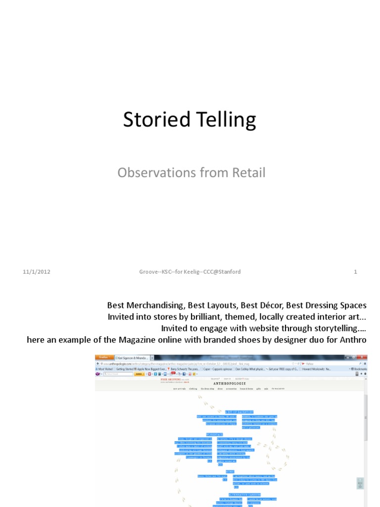 Storied Telling: Observations From Retail | PDF | Retail | Apple Inc.