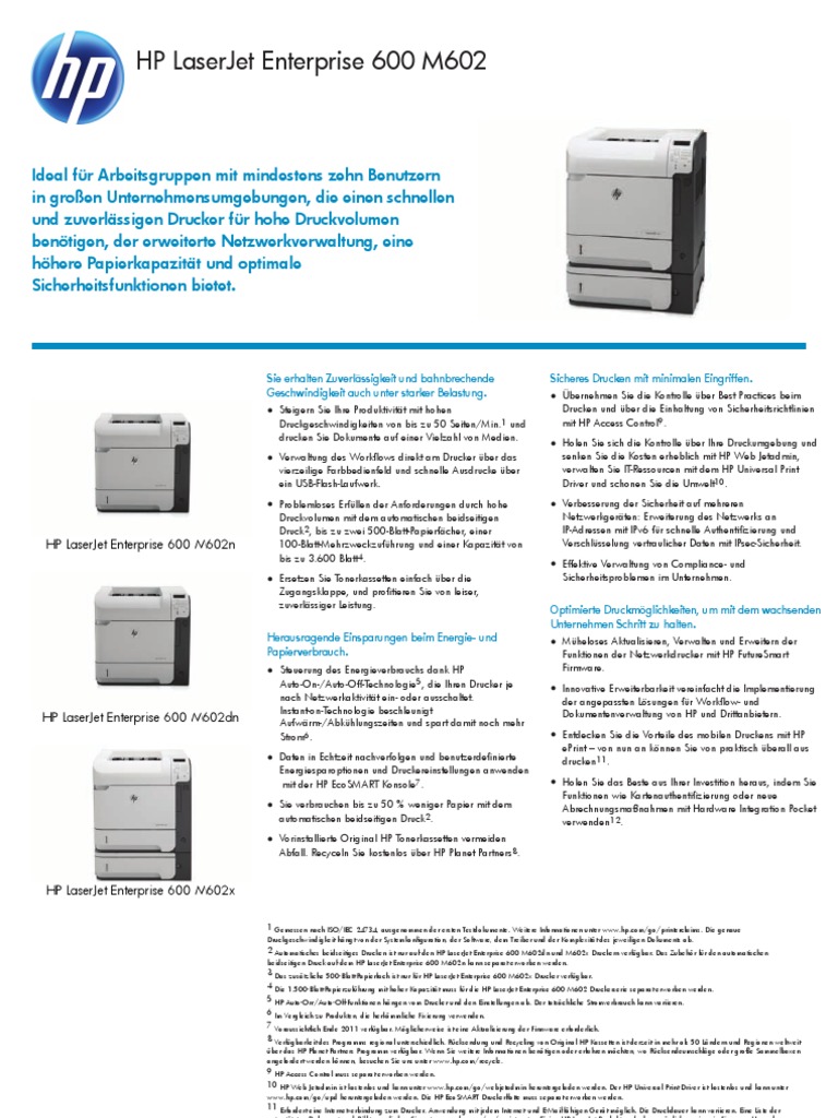 HP Laserjet M602 | PDF