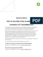 Advanced Notice BP Toxic Alarm Test