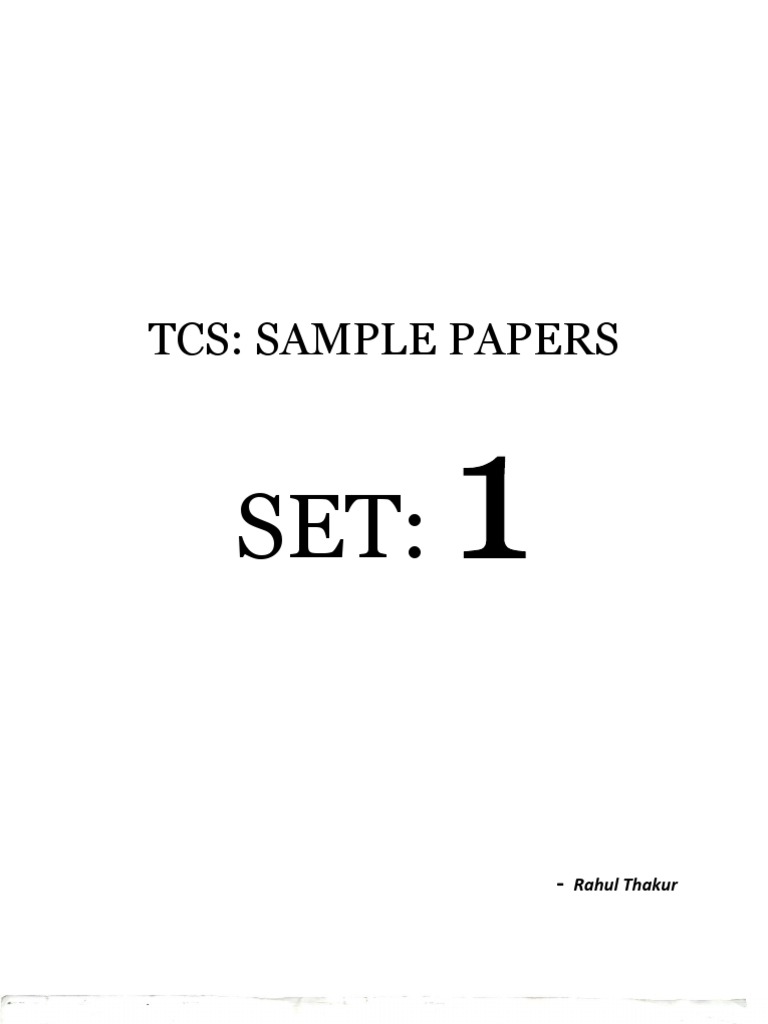 TCS Sample Papers by Rahul Thakur | PDF