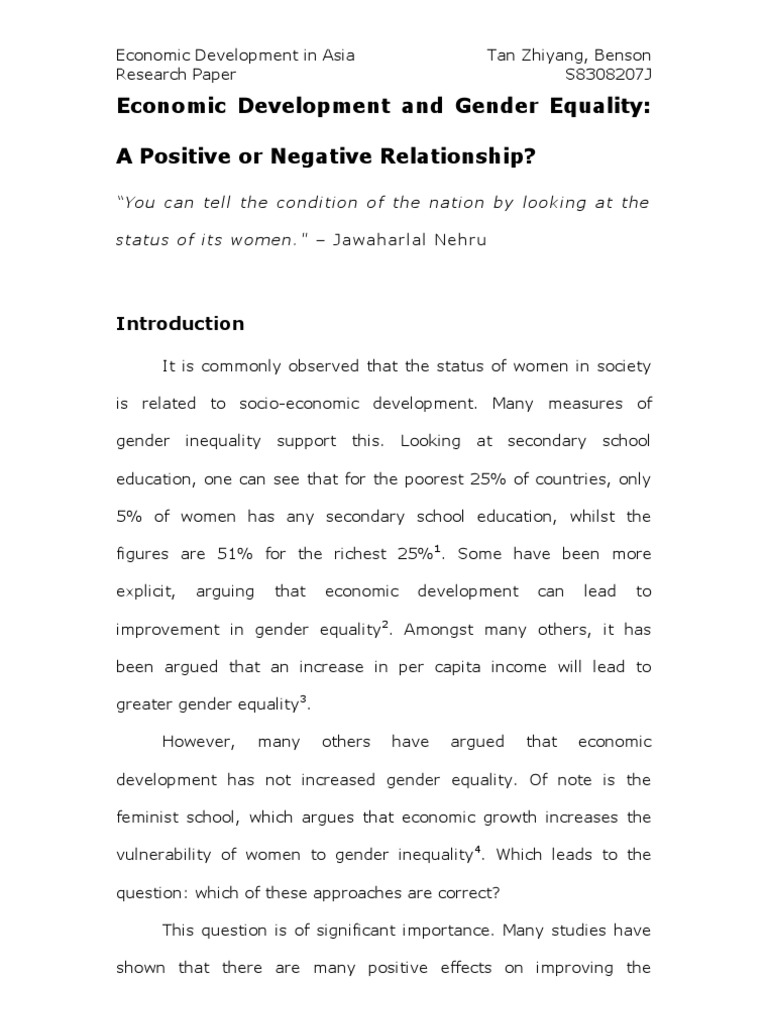 Gender Equality and Economic Development | PDF | Gross Domestic Product ...