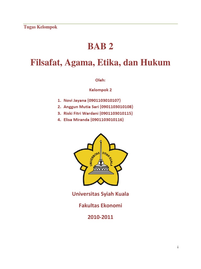 Filsafat Agama Etika Dan Hukum