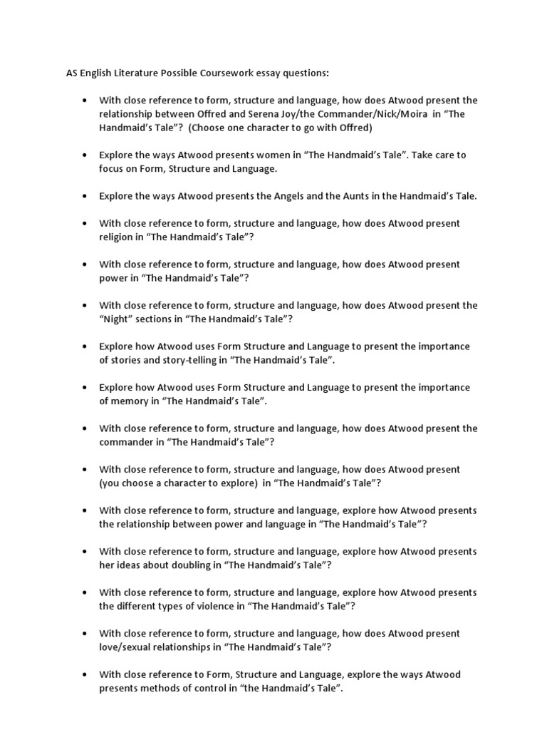 The handmaid's tale questions picture